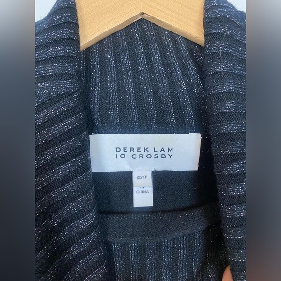 Derek Lam 10 Crosby Bond Merino Wool Cashmere Metallic Turtleneck Black … - Picture 9 of 9